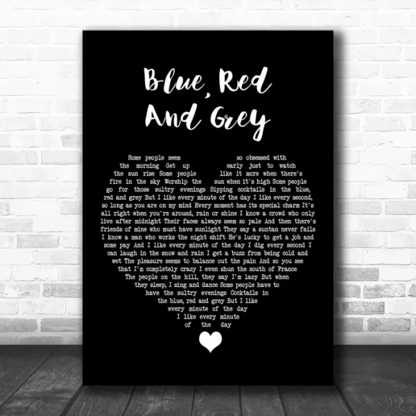 The Who Blue, Red And Grey Black Heart Song Lyric Art Print - Ecom Groot