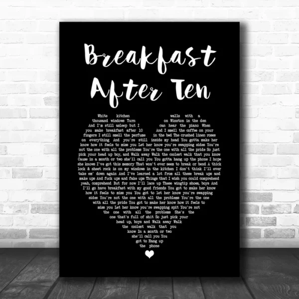 Blue October Breakfast After Ten Black Heart Song Lyric Art Print - Ecom Groot