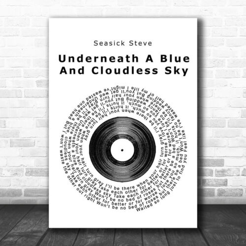 Seasick Steve Underneath A Blue And Cloudless Sky Vinyl Record Song Lyric Print - Ecom Groot