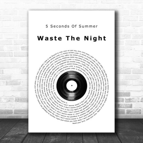 5 Seconds Of Summer Waste The Night Vinyl Record Song Lyric Wall Art Print - Ecom Groot