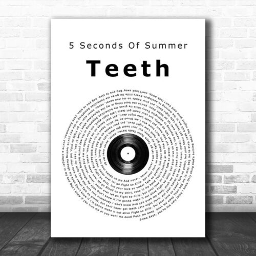 5 Seconds Of Summer Teeth Vinyl Record Song Lyric Quote Music Print - Ecom Groot