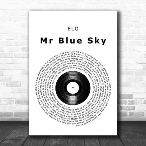 ELO Mr Blue Sky Vinyl Record Song Lyric Music Wall Art Print - Ecom Groot