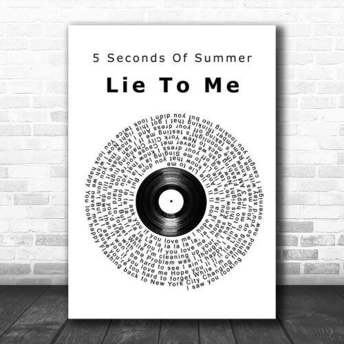 5 Seconds Of Summer Lie To Me Vinyl Record Song Lyric Poster Print - Ecom Groot