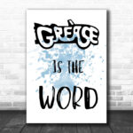 Blue Grease Is The Word Song Lyric Music Wall Art Print - Ecom Groot