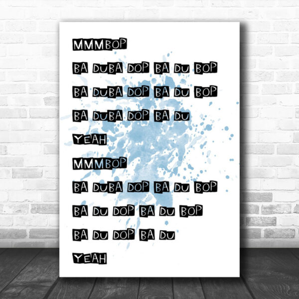 Blue Mmmbop Song Lyric Music Wall Art Print - Ecom Groot