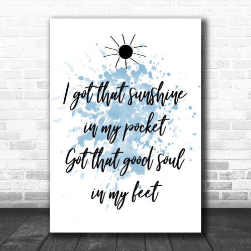 Blue Can't Stop The Feeling Justin Timberlake Song Lyric Music Wall Art Print - Ecom Groot