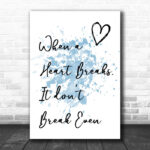 Blue The Script Breakeven Song Lyric Music Wall Art Print - Ecom Groot