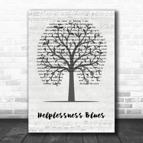 Fleet Foxes Helplessness Blues Music Script Tree Song Lyric Art Print - Ecom Groot