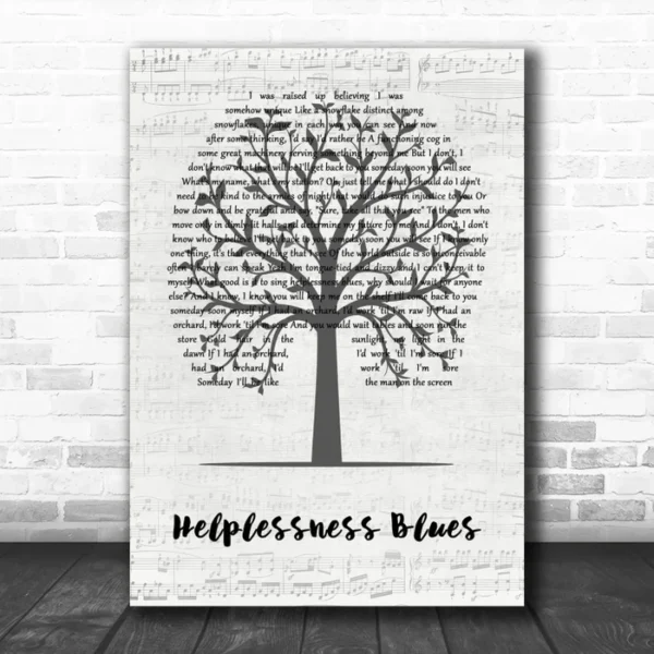 Fleet Foxes Helplessness Blues Music Script Tree Song Lyric Art Print - Ecom Groot