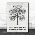 Daniel O'Donnell There's A Blue Moon Over My World Without You Music Script Tree Song Lyric Music Art Print - Ecom Groot