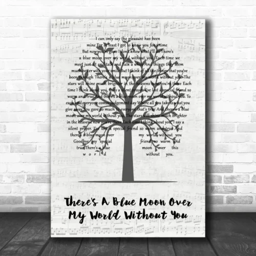 Daniel O'Donnell There's A Blue Moon Over My World Without You Music Script Tree Song Lyric Music Art Print - Ecom Groot