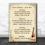 Elvis Presley Blue Moon Song Lyric Vintage Music Wall Art Print - Ecom Groot