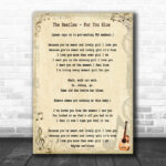 The Beatles For You Blue Song Lyric Music Wall Art Print - Ecom Groot