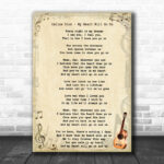 Celine Dion My Heart Will Go On Vintage Guitar Song Lyric Music Wall Art Print - Ecom Groot