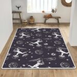 Seamless Pattern Astronauts Comets Astronaut Catches Area Rugs