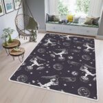 Seamless Pattern Astronauts Comets Astronaut Catches Area Rugs