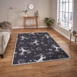 Seamless Pattern Astronauts Comets Astronaut Catches Area Rugs