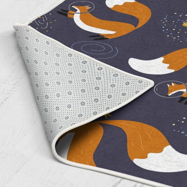 Seamless Space Pattern Fox Fashionable Childrens Area Rugs