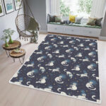 Cosmic Seamless Pattern Cute Doodle White Area Rugs