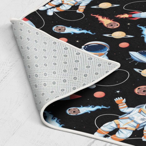 Vector Seamless Pattern Astronaut Rocket Area Rugs