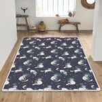 Cosmic Seamless Pattern Cute Doodle White Area Rugs