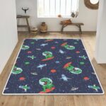 Astronaut Dinosaur Vector Print Pattern Funny Area Rugs