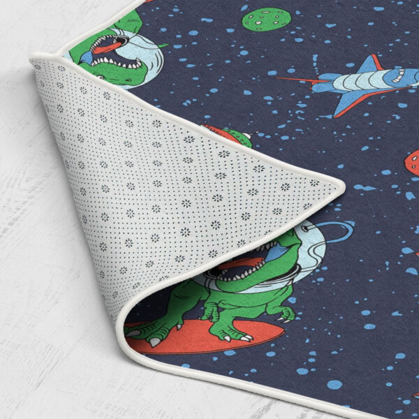 Astronaut Dinosaur Vector Print Pattern Funny Area Rugs