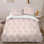 Pattern With Cute Sheep. Warm And Delicate Light Shades Bedding Set