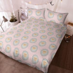 Pattern With Cute Sheep. Warm And Delicate Light Shades Bedding Set