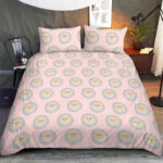 Pattern With Cute Sheep. Warm And Delicate Light Shades Bedding Set