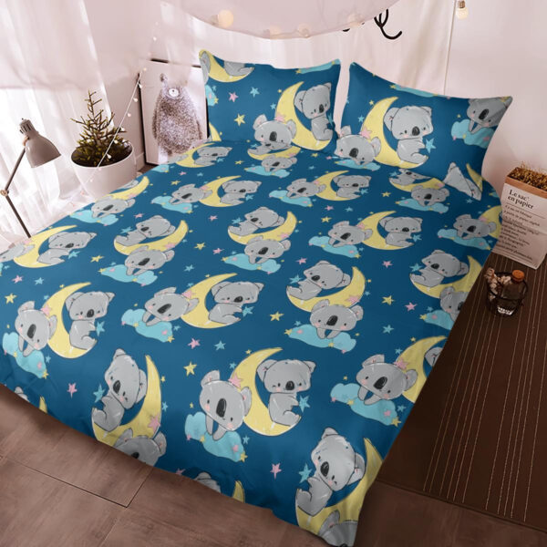 Hand Drawn Cute Koala And Moon Pattern Bedding Set