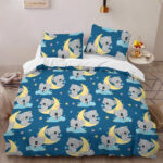 Hand Drawn Cute Koala And Moon Pattern Bedding Set