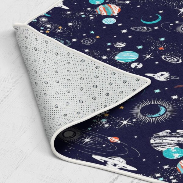 Space Stars Seamless Pattern Alien Spaceman Area Rugs