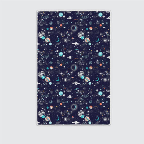 Space Stars Seamless Pattern Alien Spaceman Area Rugs