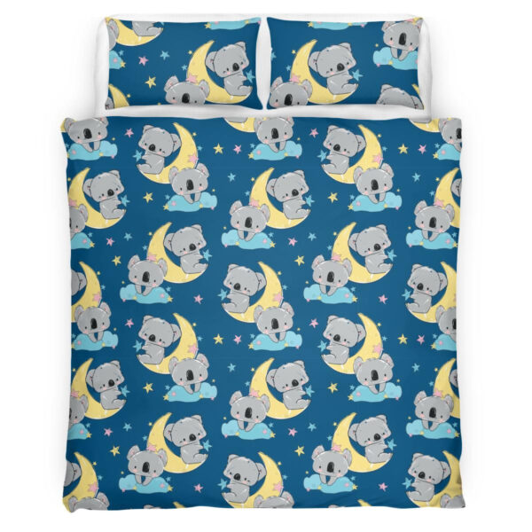 Hand Drawn Cute Koala And Moon Pattern Bedding Set