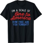 On A Scale Of One To America Shirt 4th Of July Fourth Party T-Shirt