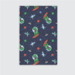 Astronaut Dinosaur Vector Print Pattern Funny Area Rugs