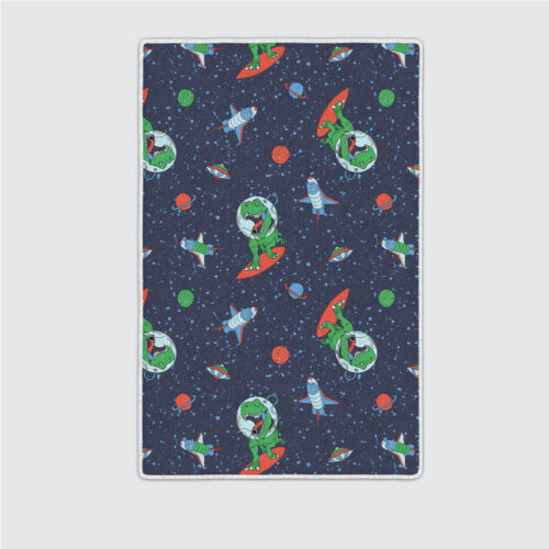 Astronaut Dinosaur Vector Print Pattern Funny Area Rugs