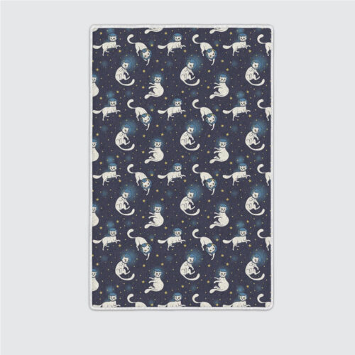 Cosmic Seamless Pattern Cute Doodle White Area Rugs